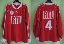 Maillot Adidas Coupe de France Rouge RTL #4 Porté Match Worn vintage Jersey - XL