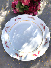 PLAT DE SERVICE Chapus Frères LIMOGES Porcelaine Dorures Vintage Chic 29,5 cm