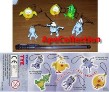 Crazy Frog Le Grenouille Fou Set 6 Mini Figurine Avec Cordon Téléphone Sac à Dos