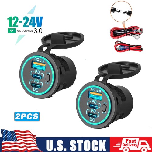 2pc car 12v usb outlet - usb,