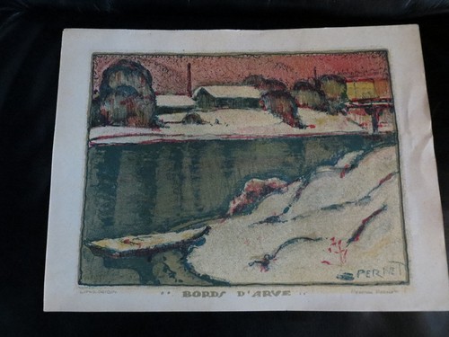 Lithographie bords arve - ,