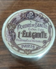 Jolie Boîte à Poudre de Beauté Extra Fine L'élégante en métal. Vide