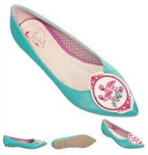 Danse Jours Flamingo Vintage Rétro Rockabilly Ballerine Pointu Pompe Plat Shoes