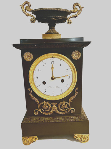 Pendule bronze patine - bronze, a