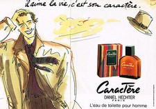 PUBLICITE ADVERTISING 094 1989  DANIEL HECHTER  parfum  homme CARACTERE ( 2p)