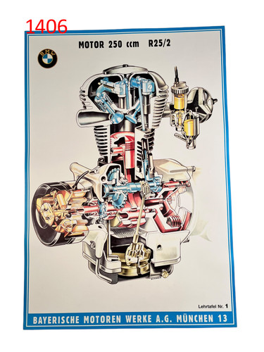 Affiche bmw r25 moteur 250 - affiche,