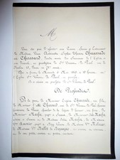 CHASSARD CHOSSARD BALLET DE BUZANCAIS MAUFRA MOLINIER 1863 faire part deces