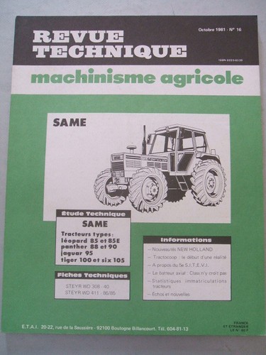 Revue technique tracteur - revue,