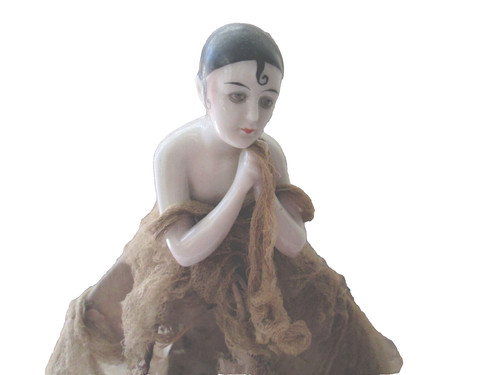 Ancienne demi figurine poupee - ancienne,