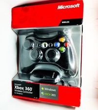 👻 Manette Sans Fil Officielle Xbox 360 Noire + Adaptateur Bluetooth PC Boîte 