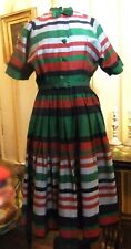 Robe Vintage en soie rayée années 60 - linge vintage 1960