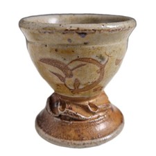 Coquetier En Grès Émaillé Signé (Signature A Identifier) Collection Céramique