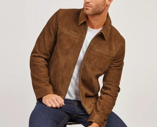 Veste motard marron - veste, de