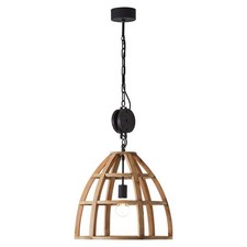 Suspension Matrix Nature Antique Bois Noir Korund Ø47Cm Max. 60W E27 Lampe