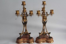 Paire de candélabres argent