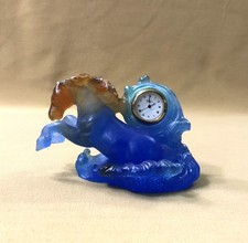 sculpture pâte de verre signé DAUM FRANCE modèle CHEVAL DE MARLY pendule horloge