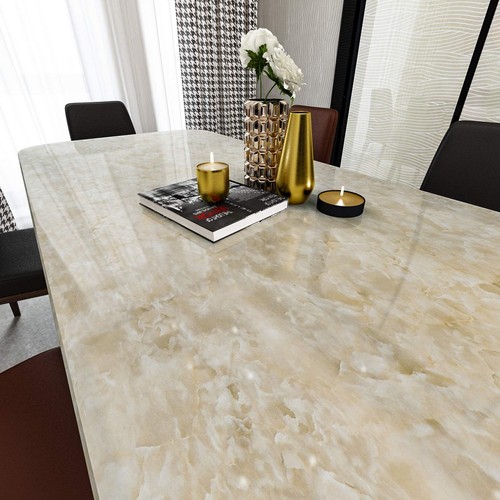 Glossy beige marble contact - glossy,
