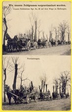 cpa GUERRE 14 WAR DEUTSCH Convoi ATTELAGES SOLDATEN 40. Rgt Kitchen Team