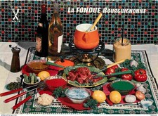 Recettes de Cuisine - Fondue Bourguignonne - Gastronomie - Carte Dentelée - CPSM
