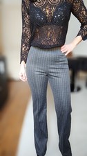 Pantalon rayures gris blanc