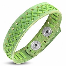 Bracelet pression en cuir