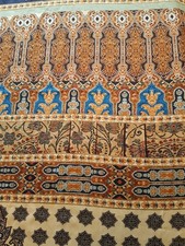 Coupon de tissus  des années 60 en satin de polyester imprimé - 340 cm x 150 cm