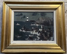 Vernet Bonfort Robert : Tableau signé Huile sur Toile Bretagne Marine Récifs