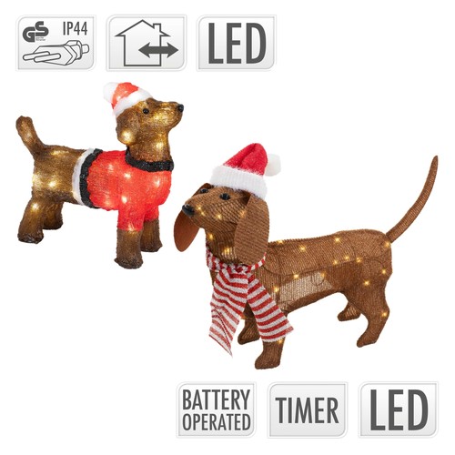 Chien noël led teckel - led,