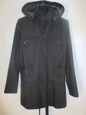 Manteau à capuche NAF NAF Nafnaf gris femme laine mélangée 40