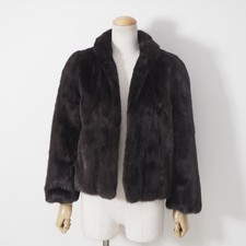 End Real Dark Mink Fur Manteau