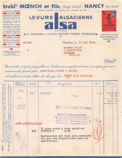 1940 LEVURE ALSACIENNE ALSA ETS MOENCH ET FILS A NANTES - M. JOLLY A LATILLE