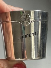 Christofle Verre à Liqueur Métal Argenté Gravé 'LAURENT' décor coquilles