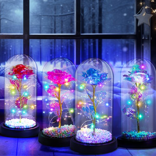 Led rose light glass gifts - light,