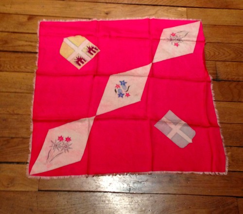 Foulard carré soie fuchsia - foulard,