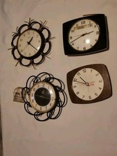 Lot 4 Pendules  Japy Manufrance Jaz Vedette  Métal Formica, An 60/70 Vintage 
