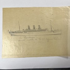 Rare Dessin Original David Dellepiane Bateau « Le Providence » Crayon Sur Calque