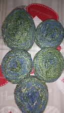 Lot de 5 Pelotes de Laine fantaisie effet bouclette Tons Bleus/Verts (580g)
