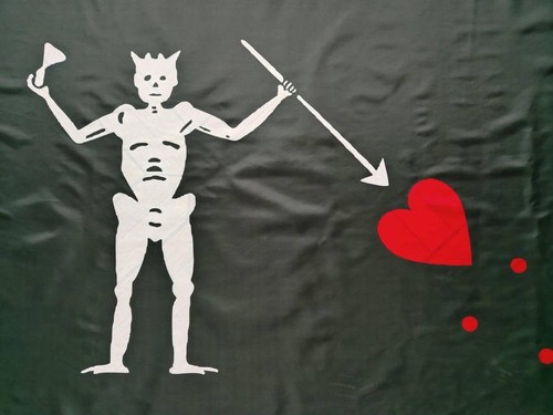 Drapeau pirate barbe noire - drapeau,