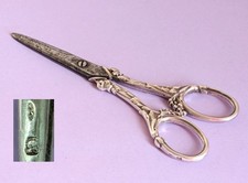 Ciseaux à raisins en argent massif poinçon Minerve et lames en métal