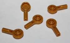 5 x Lego Pearl Gold Bar 1L with 1x1 Round Plate ref 32828 Set 43222 71766 76193