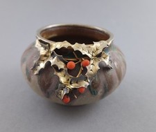 Vase en grès monture en argent massif Art Nouveau Greber