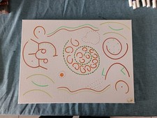 Tableau d'art intuitif Abstrait | Dessin Abstrait intuitif Coloré Terre et Ciel