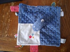 Doudou plat dragon Victor bleu