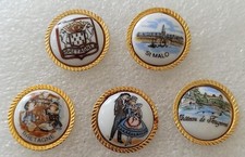 5 Pins Blason Bretagne Breizh en Porcelaine 