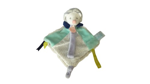 Doudou hérisson plat attache