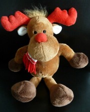 *. PELUCHE DOUDOU YVES ROCHER LBVYR CERF RENNE ELAN écharpe rouge Noel 100% NEUF