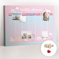 Tableau en liège Pour les notes 100x70 Planificateur hebdomadaire licornes