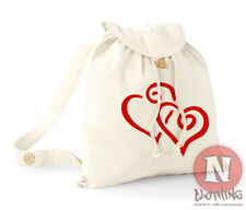 Cœurs Sac à Dos Amour Copine Vacances École Collège Coton Bio Jour Sac