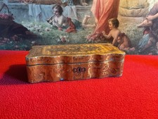 ANCIENNE BOÎTE À JETONS JEU ECHEC DAMIER EN MARQUETERIE DE PAILLE ART POPULAIRE