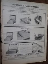 M. EYQUEM typo duplicator, autographe, limographe pub papier ILLUSTRATION 1898